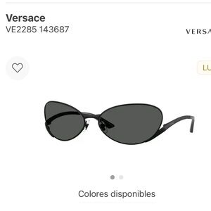 NWT VERSACE VE2285 Matte Black Oval Sunglasses Grey Lens Made in Italy